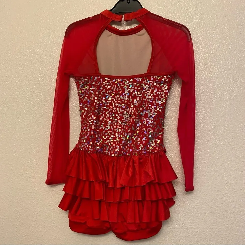 WEISSMAN Dance red sequin rhinestone Costume tutu This Is Me 12205 Child LC